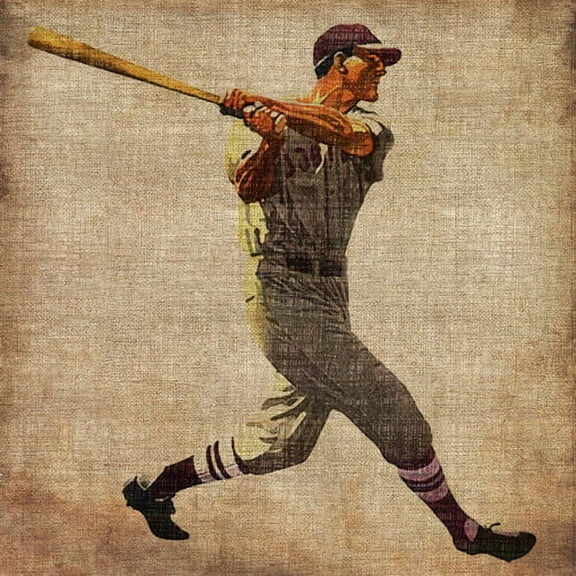 Marmont Hill "Vintage Baseball Swing" Painting Print on Wrapped Canvas