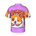 thumbnail image 3 of Daiia Corgi In Sushi Roll Hawaiian Shirt for Men Gentle Cotton Regular Short Sleeve Casual-Medium, 3 of 9