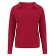 thumbnail image 5 of JINMGG 2024 Fall Winter Plus Size Sweaters for Women Clearance,Fashion Women Winter Solid Long Sleeve Pullove V-Neck Casual Sweater Tops, 5 of 8