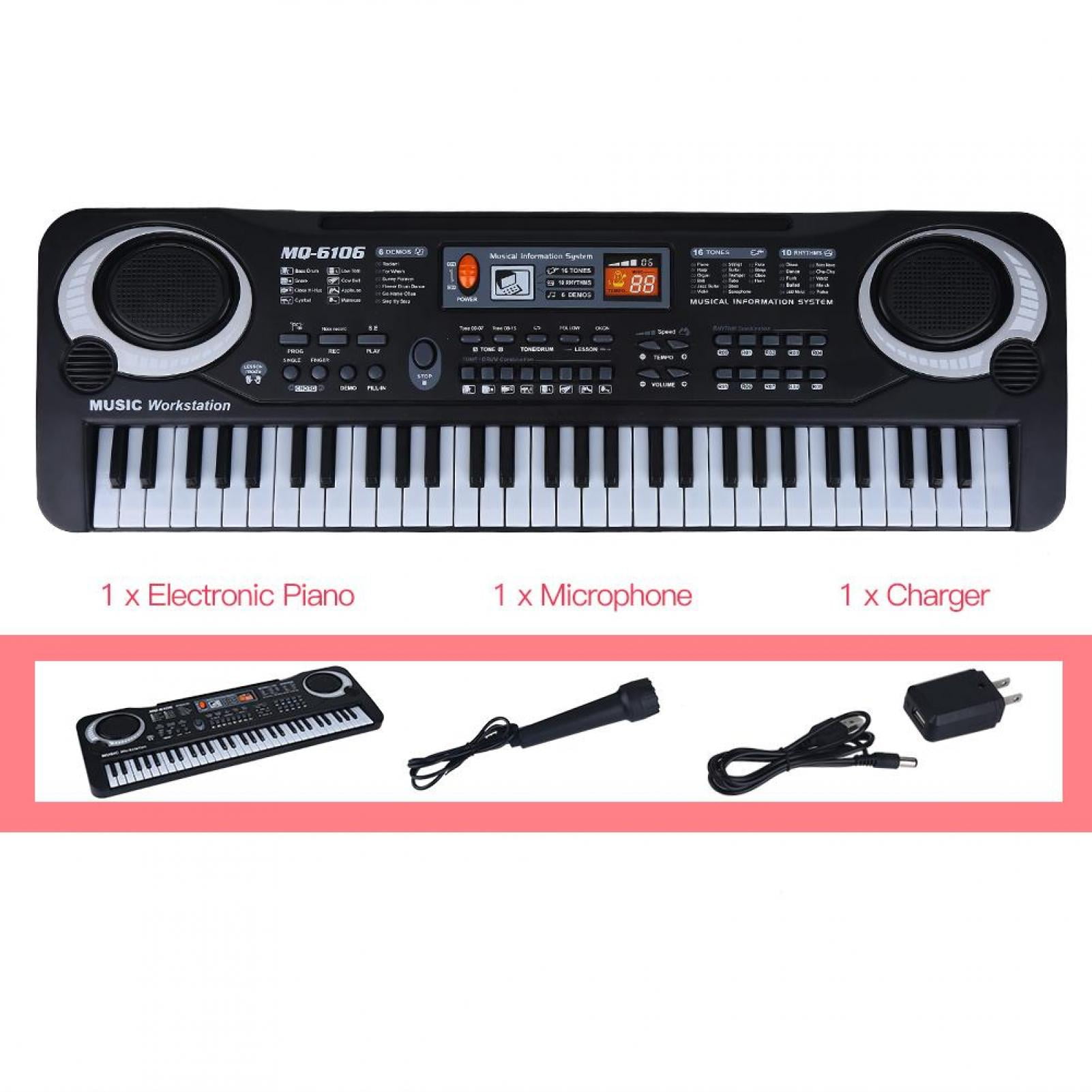 Domqga 61Key Electric Keyboard Kids Musical Instruments Toy with
