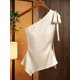 thumbnail image 2 of Blusa Asimétrica De Satén Albaricoque Con Lazo En Hombro, 2 of 30