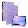 thumbnail image 2 of FJLBDE Case for Samsung Galaxy Tab S10 FE Plus/S10 FE+ 13.1 Inch 2025, Embossed Flower PU Leather Flip Wallet Folio Stand Cover, Purple, 2 of 7