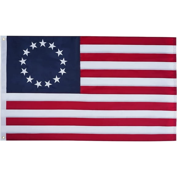 FLAGWIN American Betsy Ross Flag 3x5 Heavy Duty Outdoor- 13 Stars Colonies Primitive Embroidered Stars and Sewn Stripes