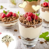 Cocktail Picks under $5! Ke1Clo Wooden Appetizer Skewers for Party Decorations, Christmas Fruit Toothpick Strings, Love Heart Design, 50 PCS, 4.72 Inches, Gold