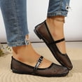 thumbnail image 6 of Miluxas Women's Mesh Ballet Flats Comfortable Dressy Trendy Square Closed Toe Mary Jane Flat Shoes Black 8.5(41), 6 of 9
