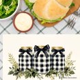 thumbnail image 3 of Joocar Black And White Checkered Jar Design Linen Table Mats Set Of 4 For Home Kitchen Table Decor 12x18 inch, 3 of 5