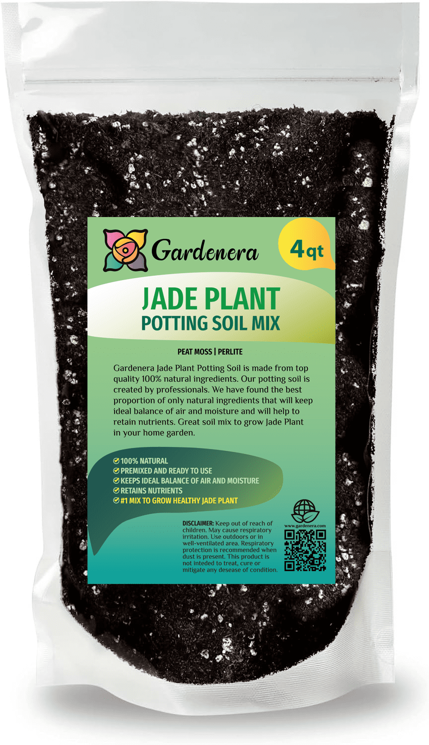 ⭐ Premium Jade Plant Potting Soil Mix (4 Quart Bag)