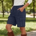 thumbnail image 6 of Admvng Women's Cargo Shorts Casual Loose Fit Multi Pocket Summer Outdoor Shorts, 6 of 9