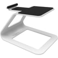 thumbnail image 3 of SE2 Elevated Desktop Speaker Stands for Small Speakers & Compact Studio Monitors | 3.8 Inch Tall | Damping Silicone Padding | Pair | White, 3 of 8