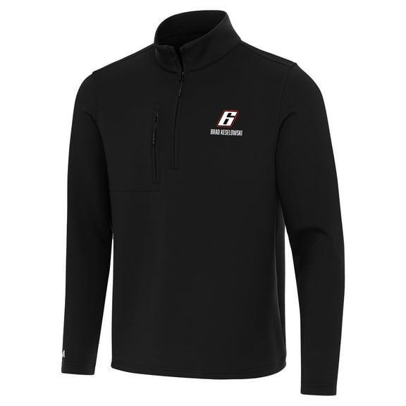 Men's Antigua  Black Brad Keselowski Insider Quarter-Zip Top