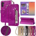thumbnail image 2 of Wallet Bling Glitter Magnetic Flip Zipper Leather Case For Samsung Galaxy S24 Ultra S23 S22 Plus S21 S20 FE S10 S9 Note 20 10 9, 2 of 5