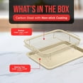 thumbnail image 2 of Bakken Swiss Crisper Tray - 2-Piece Set – White Marble, Non-Stick Basket Design for Healthier Cooking in Regular Ovens - Achieve Perfectly Crispy Chips, Bacon and More, 2 of 7