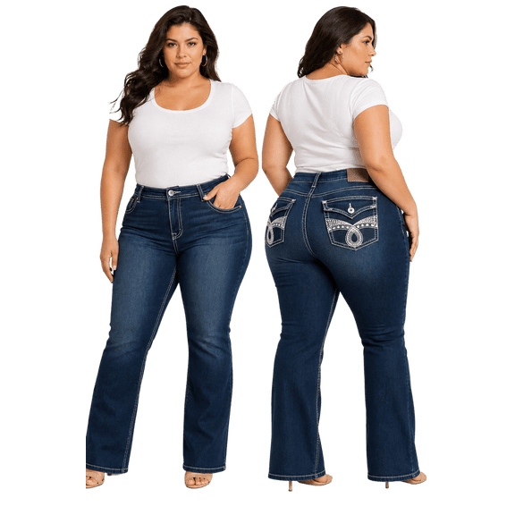 jack david womens plus size jeans stretchy blue denim jean pants