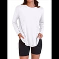 thumbnail image 3 of Camisetas de Larga Extragrandes para Mujer 2025, Camisetas Básicas de Cuello Redondo, Tops de Otoño, Ropa Informal de Entrenamiento Y2K L, 3 of 9