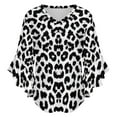thumbnail image 5 of Leopard Print Women's V-Neck Blouse With 3/4 Ruffled Bell Sleeves Casual Top Ladies Blouses, 5 of 7