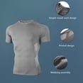 thumbnail image 3 of hoksml Men's Compression Short Sleeve Athletic T-Shirt, Mesh Panel Raglan Quick Dry Workout Tee, Printed Sport Graphic Slim Cut Performance Training Top, 3 of 8