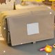 thumbnail image 2 of Canvas Pen Case Large Capacity Multi Layered Pencil Pouch Stationery Storage Bag for Students Khaki Color, 2 of 3