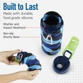 thumbnail image 5 of Spacesaver Collapsible Water Bottle - Foldable Water Bottle - Silicone Water Bottle - Travel Water Bottle Collapsible - Lightweight, Portable, Compact - Camping, Hiking, Traveling - Blue Rainbow, 5 of 7