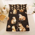 thumbnail image 5 of Erosebridal Cute Capybara Bed Sheets For Capybara Lovers Bed Sheets,Modern Geometric Hockeycomb King Sheets For Kids Girls 4-Piece, 5 of 6