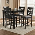 thumbnail image 6 of Baxton Studio Caron Modern and Contemporary Gray Fabric Upholstered Espresso Brown Finished 5-Piece Wood Pub Set, 6 of 7