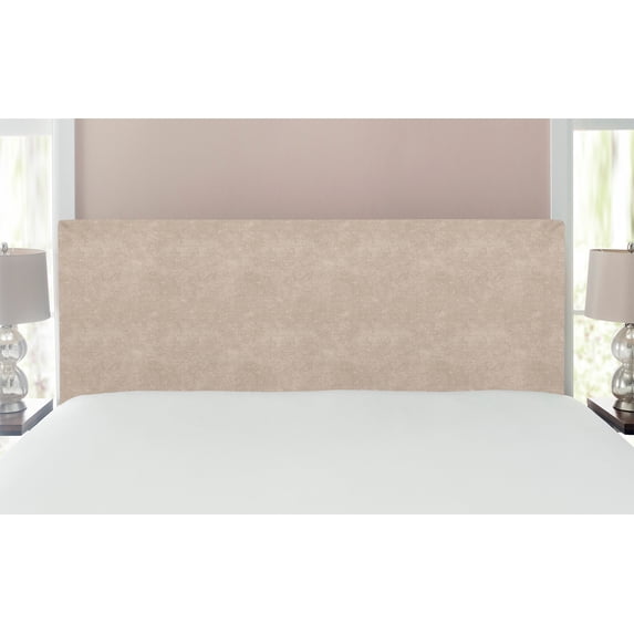 Faux Suede Headboard, Digitally Printed Grunge Texture, Upholstered Decorative Metal Bed Headboard with Memory Foam for Dorm and Bedroom Accent Furniture, Cream, Full, by Ambesonne