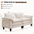 thumbnail image 3 of JONPONY 83" Loveseat Sofa,Cloud Couch for Living Room,Comfy Love Seat with Double Cushion,2 Pillows,Removable Cover for Bedroom, Apartment and Office,Beige, 3 of 11