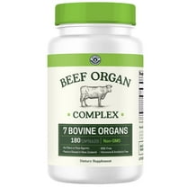 Left Coast Performance Grass-Fed Beef Organ Supplement with 7 Bovine Organs, 180 Capsules
