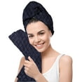 thumbnail image 4 of Lunxisen 4 Pcs Premium Towel, Including(Hair Turbans for Wet Hair, Wash Cloth and Bath Towel), Highly Absorbent Towels for Bathroom(74*34cm), 4 of 8
