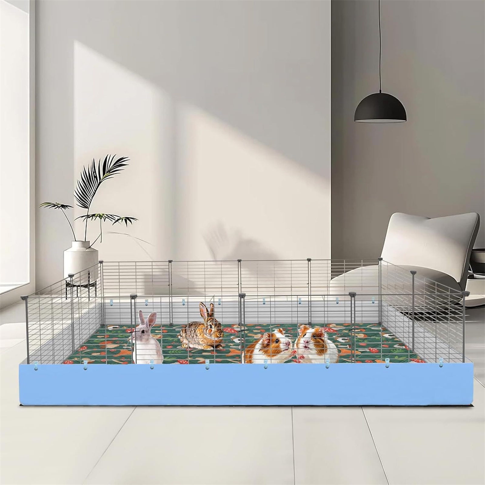 Lovely Rabbits Cage Mats Quick Absorbing Layer Machine Washable Design For Small Accessory