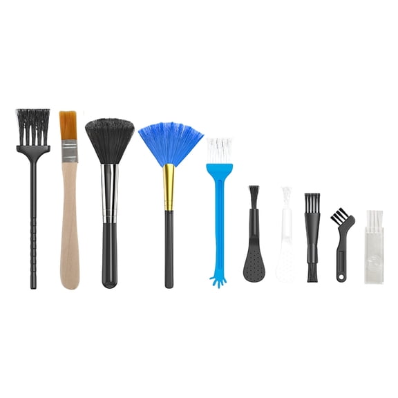Household Cleaning Brushes Set of 10 Soft Bristles for Delicate Surfaces