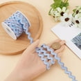thumbnail image 3 of 1 Roll 10Yds RIC Rac Trim Ribbon Light Sky Blue Wave Sewing Bending Fringe Trim 5/8 inch Wide Braids Cords Embellishments for Flower Making Wedding Party Lace Ribbon Craft Pillow, 3 of 9