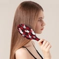 thumbnail image 2 of Red Christmas Snowman Pattern Hair Brush,Girls Detangling Hair Brush,Glide Through Tangles with Ease for Wet & Dry Hair,8.8"X2.8", 2 of 7
