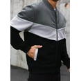 thumbnail image 4 of Fexilor Mens Lightweight Jacket Casual Bomber Jacket Color Block Varsity Coat, 4 of 6
