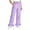 Purple, variant on Loopsun Kids 5-15Years Summer Plaid Ruffle Full Length Pants Elastic Waist Comfortable with Pocket