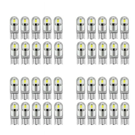 40Pcs 6000K Canbus T10 168 194 W5W Dome License Side Marker LED Light Bulb White