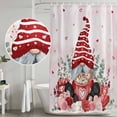 thumbnail image 4 of Pink Valentine's Day Gnomes Shower Curtain Set - Standard 72" x 72" Washable Bathtub Curtain with 12 Hooks, Red Love Heart Eucalyptus Leaves Waterproof Fabric Shower Curtains for Bathroom/Bathtub, 4 of 6