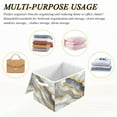 thumbnail image 7 of WOBOGO Black Gold Marble Pattern Large Collapsible Storage Box Flip Lid Fabric Decorative Organizer Container Basket with Handles 16.5×12.6×11.8in, 7 of 7