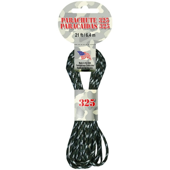Parachute Cord 3mm 21'/Pkg-Army Camouflage