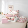 thumbnail image 6 of Catabedysis Floral Letter Print 7 Pieces Full Size Bedding Sets,Pink Monogrammed L Full Size Bed in a Bag,Pink Reversible For Girls, 6 of 7
