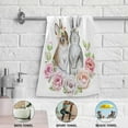 thumbnail image 4 of Cute Bunnies Floral Wreath Hand Towels for Bathroom, Easter Rabbits Kitchen Towel 2 PCS Ultra Soft and Highly Absorbent Decorative Fingertip Face Bath Towels for Spa & Hotel, 28.3"x 14.4", 4 of 4