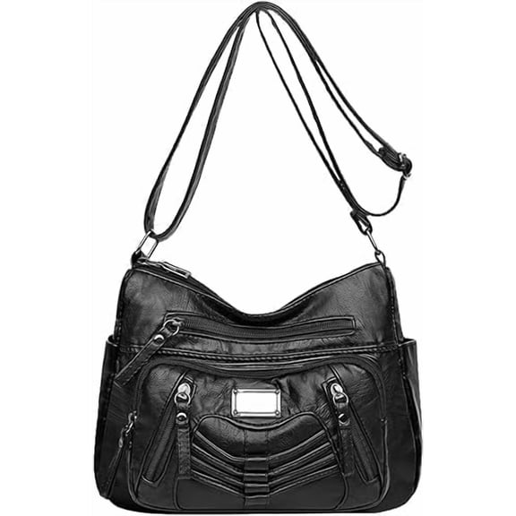 KXF Crossboby Bags for Women Soft PU Leather Multi-Pocket Shoulder Bag Medium Size Crossbody Purse Handbags Pocketbooks