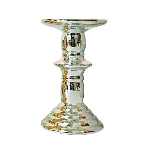 Ritual Candle Holder Tall Candlestick Party Candle Holder 15X9.2CM Silver