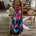 thumbnail image 3 of Tiger Animal Graffiti Sleeveless Dress Women's Luxury Party Dress Birthday Dresses for Women, 3 of 7