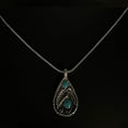 thumbnail image 6 of Jiaroswwei Vintage Unisex Sweater Necklace Alloy Necklace Turquoises Stone Leaf Water Drop Pendant Necklace for Gifts, 6 of 8