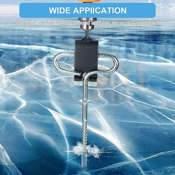 Ice Fishing Shelter Anchor Ice Shanty Anchor Outdoor Camping Tent Threaded  Tent Peg Winter Steel Ice Tent Accessories 