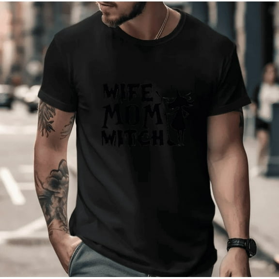 Wife Mom Witch Empowering Female Graphic Unisex T-Shirt, for men & women, up to size 5XL