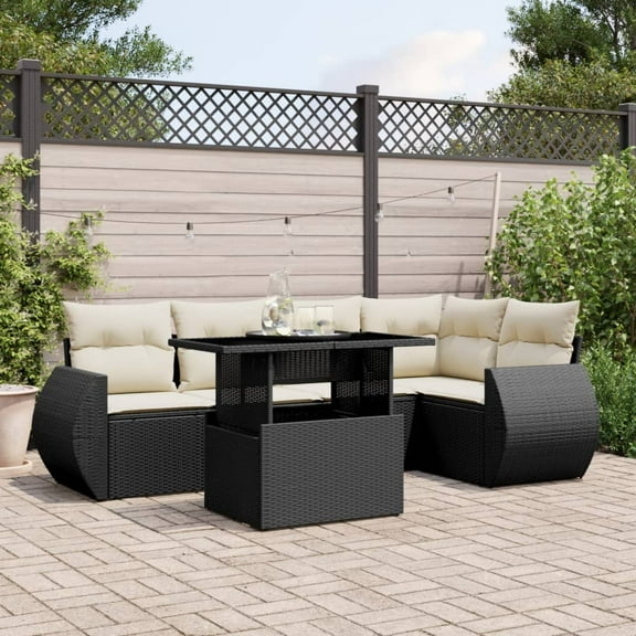 vidaXL Garden Sofa Set Black
