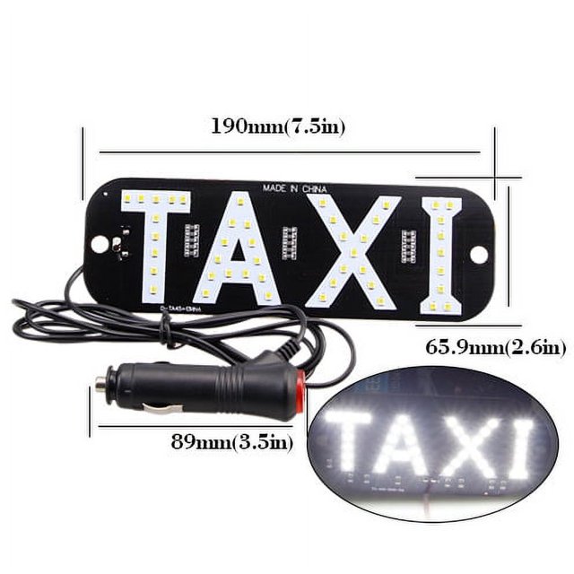 Interior del automóvil con placa de agarre, luz LED con logotipo, indicador de TAXI, luz de advertencia LED para automóvil de 12 V, uso versátil, fácil instalación.