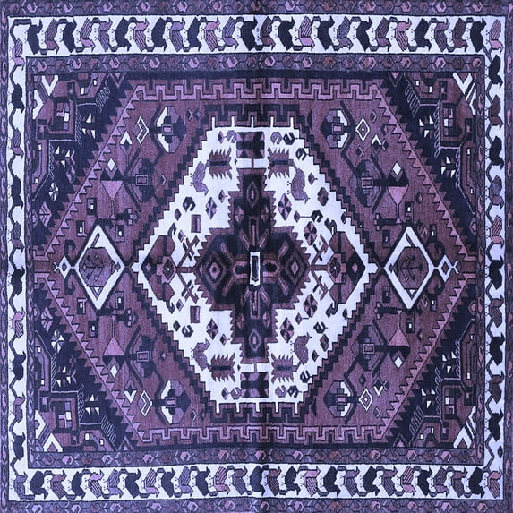 Ahgly Company Indoor Square Persian Blue Traditional Area Rugs, 8' Square