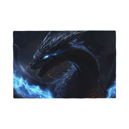 

Placemats Set of 4 / 6 Red and Blue Flame Black Dragon Placemats for Dining Table Indoor/Outdoors Heat Resistant Washable Placemats 18 x 12